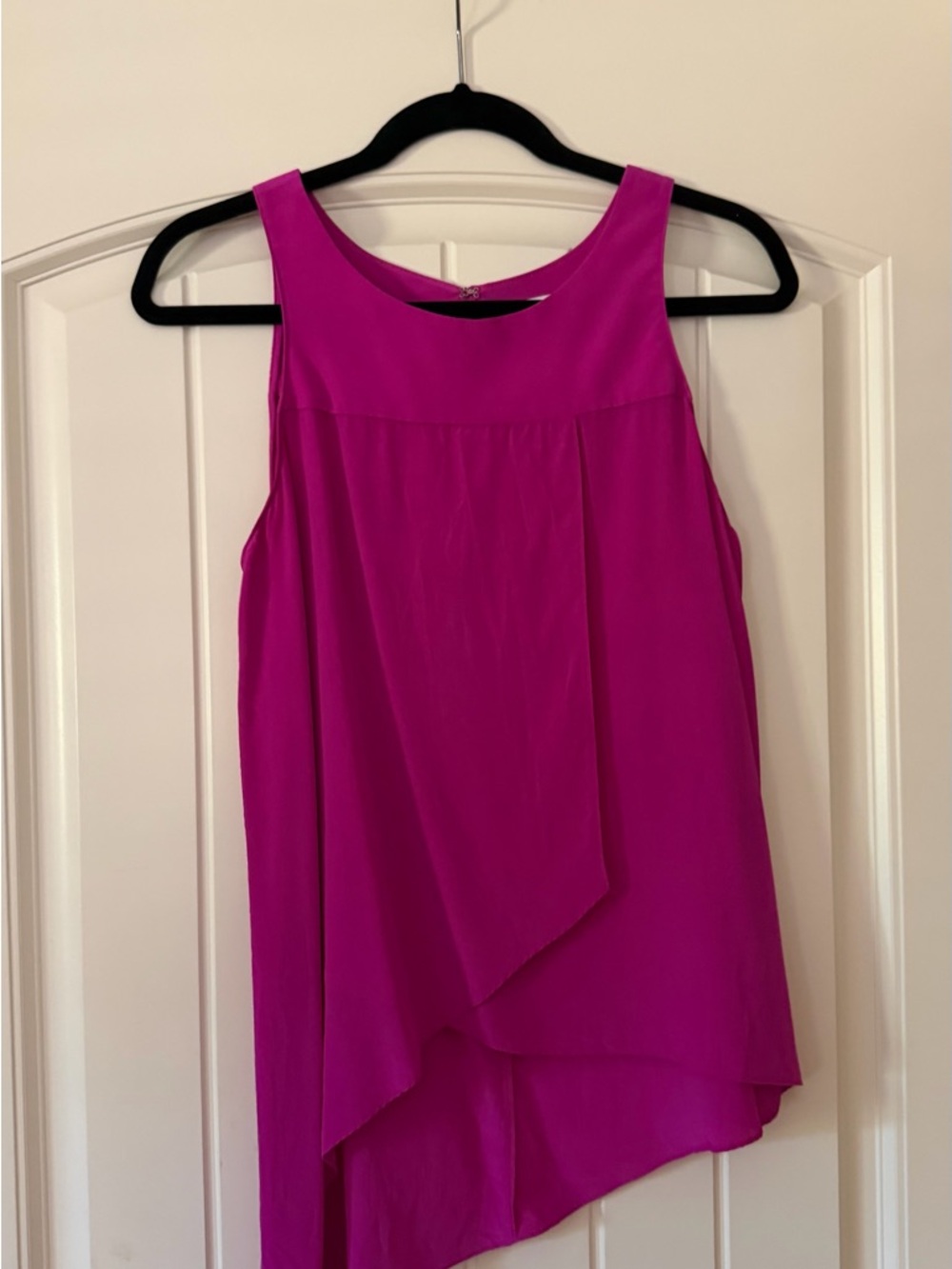 Amanda Uprichard Magenta Asymmetrical Draped Sleeveless Top